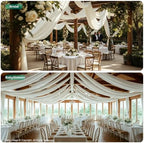 4 Panels 5ft(W) x 20ft(L) Ivory Ceiling Drapes for Wedding Parties, alternate view 5