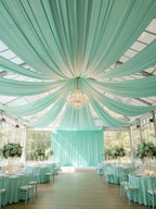 4 Panels 5ft(W) x 20ft(L) Mint Green Ceiling Drapes for Wedding Parties