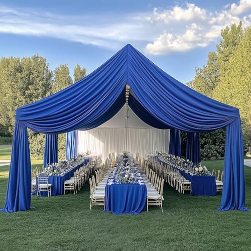 4 Panels 5ft(W) x 20ft(L) Royal Blue Ceiling Drapes for Wedding Parties