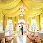 4 Panels 5ft(W) x 20ft(L) Yellow Ceiling Drapes for Wedding Parties