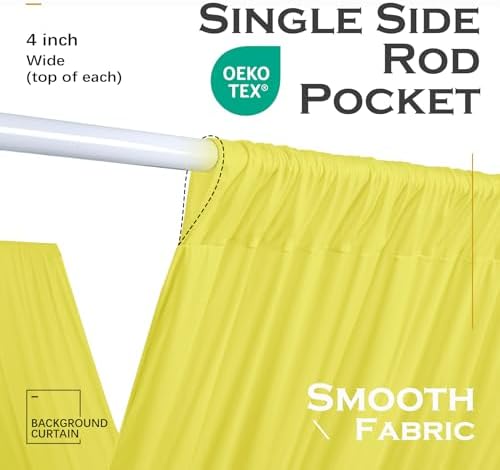 4 Panels 5ft(W) x 20ft(L) Yellow Ceiling Drapes for Wedding Parties, alternate view 6