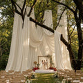 4 Panels 5ftx30ft Beige Ceiling Drapes for Wedding Parties
