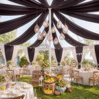 4 Panels 5ftx30ft Brown Ceiling Drapes for Wedding Parties