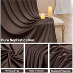 4 Panels 5ftx30ft Brown Ceiling Drapes for Wedding Parties, alternate view 4