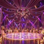4 Panels 5ftx30ft Burgundy Ceiling Drapes for Wedding Parties, alternate view 4