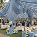 4 Panels 5ftx30ft Dusty Blue Ceiling Drapes for Wedding Party