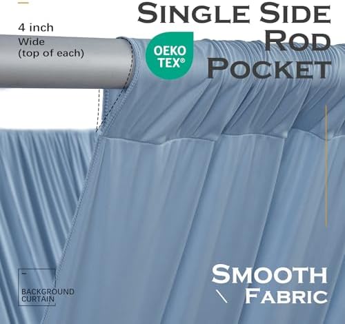 4 Panels 5ftx30ft Dusty Blue Ceiling Drapes for Wedding Party, alternate view 2