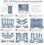 4 Panels 5ftx30ft Dusty Blue Ceiling Drapes for Wedding Party, alternate view 3
