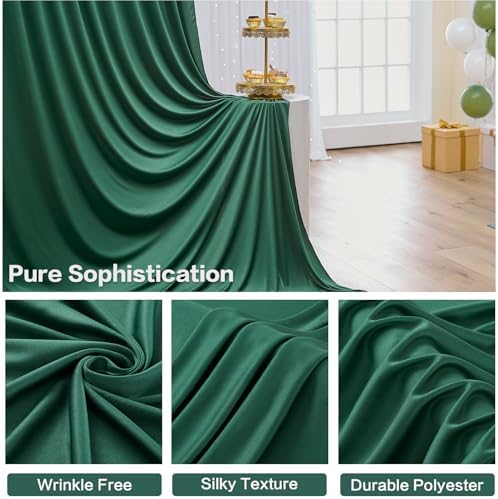 4 Panels 5ftx30ft Forest Green Ceiling Drape for Wedding Party, alternate view 7