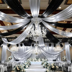 4 Panels 5ftx30ft Silver Ceiling Curtain for Wedding Parties