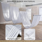 4 Panels 5ftx30ft Silver Ceiling Curtain for Wedding Parties, alternate view 2