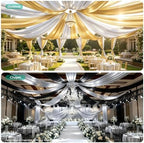 4 Panels 5ftx30ft Silver Ceiling Curtain for Wedding Parties, alternate view 7