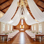 4 Panels 5ftx30ft White Ceiling Drapes for Wedding Parties