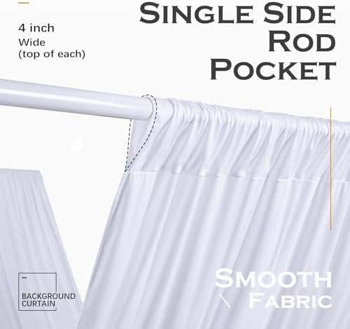4 Panels 5ftx30ft White Ceiling Drapes for Wedding Parties, alternate view 6
