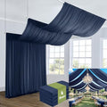 4 Panels 5x20ft Navy Blue Ceiling Drapes for Wedding Parties, Wrinkle Free Thick Polyester 20ft Extra Long
