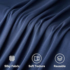 4 Panels 5x20ft Navy Blue Ceiling Drapes for Wedding Parties, Wrinkle Free Thick Polyester 20ft Extra Long, alternate view 4