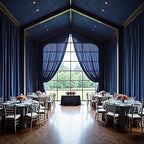 4 Panels 5x20ft Navy Blue Ceiling Drapes for Wedding Parties, Wrinkle Free Thick Polyester 20ft Extra Long, alternate view 5
