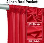4 Panels 5x20ft Red Ceiling Drapes for Wedding Parties, Wrinkle Free Thick Polyester 20ft Extra Long Wedding, alternate view
