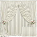 4 Panels Beige Backdrop Curtain for Wedding Parties Wrinkle Free Beige Photo Curtains Backdrop Drapes Fabric