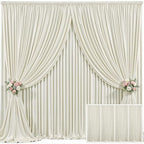4 Panels Beige Backdrop Curtain for Wedding Parties Wrinkle Free Beige Photo Curtains Backdrop Drapes Fabric