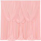 4 Panels Blush Pink Backdrop Curtains for Wedding Party Wrinkle Free Backdrops Curtain Drapes Fabric Decorations