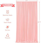 4 Panels Blush Pink Backdrop Curtains for Wedding Party Wrinkle Free Backdrops Curtain Drapes Fabric Decorations, alternate