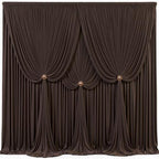 4 Panels Brown Backdrop Curtains for Wedding Party Wrinkle Free Backdrops Curtain Drapes Fabric Decorations