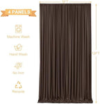 4 Panels Brown Backdrop Curtains for Wedding Party Wrinkle Free Backdrops Curtain Drapes Fabric Decorations, alternate view 5