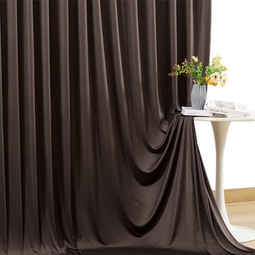 4 Panels Brown Backdrop Curtains for Wedding Party Wrinkle Free Backdrops Curtain Drapes Fabric Decorations, alternate view 6