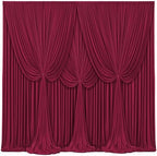 4 Panels Burgundy Backdrop Curtains for Wedding Party Wrinkle Free Backdrops Curtain Drapes Fabric Decorations