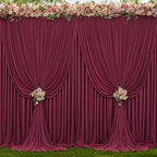 4 Panels Burgundy Backdrop Curtains for Wedding Party Wrinkle Free Backdrops Curtain Drapes Fabric Decorations, alternate