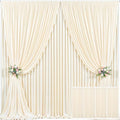 4 Panels Champagne Backdrop Curtain for Parties Wedding Baby Shower Wrinkle Free Photo Curtains Backdrop Drapes
