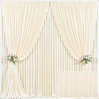4 Panels Champagne Backdrop Curtain for Parties Wedding Baby Shower Wrinkle Free Photo Curtains Backdrop Drapes
