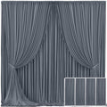 4 Panels Charcoal Backdrop Curtain for Parties Wedding Wrinkle Free Silver Grey Photo Curtains Backdrop Drapes