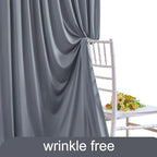4 Panels Charcoal Backdrop Curtain for Parties Wedding Wrinkle Free Silver Grey Photo Curtains Backdrop Drapes, alternate