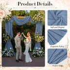 4 Panels Dusty Blue Wedding Arch Draping Fabric 29" X 20FT Sheer Chiffon Drapes Bridal Baby Shower Backdrop for, alternate