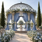 4 Panels Dusty Blue Wedding Arch Draping Fabric 29" X 20FT Sheer Chiffon Drapes Bridal Baby Shower Backdrop for, alternate
