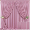 4 Panels Dusty Pink Backdrop Curtain for Parties Wedding Wrinkle Free Pink Photo Curtains Backdrop Drapes Fabric