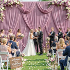 4 Panels Dusty Pink Backdrop Curtain for Parties Wedding Wrinkle Free Pink Photo Curtains Backdrop Drapes Fabric, alternate