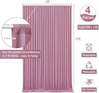 4 Panels Dusty Pink Backdrop Curtain for Parties Wedding Wrinkle Free Pink Photo Curtains Backdrop Drapes Fabric, alternate