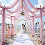 4 Panels Dusty Rose Wedding Arch Draping Fabric 30" x 19ft Wedding Drapes Tulle Drapes for Backdrop Sheer Fabric, alternate