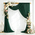 4 Panels Emerald Green Wedding Arch Draping Fabric 29" X 20FT Sheer Chiffon Drapes Bridal Baby Shower Backdrop