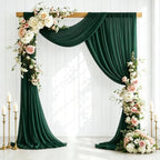 4 Panels Emerald Green Wedding Arch Draping Fabric 29" X 20FT Sheer Chiffon Drapes Bridal Baby Shower Backdrop