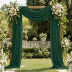 4 Panels Emerald Green Wedding Arch Draping Fabric 29" X 20FT Sheer Chiffon Drapes Bridal Baby Shower Backdrop, alternate