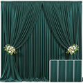 4 Panels Hunter Green Backdrop Curtain for Parties Wrinkle Free Dark Green Photo Curtains Backdrop Drapes Fabric
