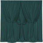 4 Panels Hunter Green Backdrop Curtains for Wedding Party Wrinkle Free Backdrops Curtain Drapes Fabric