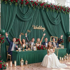 4 Panels Hunter Green Backdrop Curtains for Wedding Party Wrinkle Free Backdrops Curtain Drapes Fabric, alternate view 3