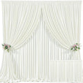4 Panels Ivory Backdrop Curtain for Wedding Parties Wrinkle Free Ivory Photo Curtains Backdrop Drapes Fabric