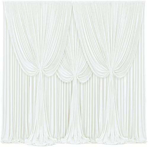 4 Panels Ivory Backdrop Curtains for Wedding Party Wrinkle Free Backdrops Curtain Drapes Fabric Decorations