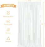 4 Panels Ivory Backdrop Curtains for Wedding Party Wrinkle Free Backdrops Curtain Drapes Fabric Decorations, alternate view 5